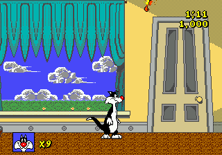 Sylvester and Tweety in Cagey Capers (USA) In game screenshot